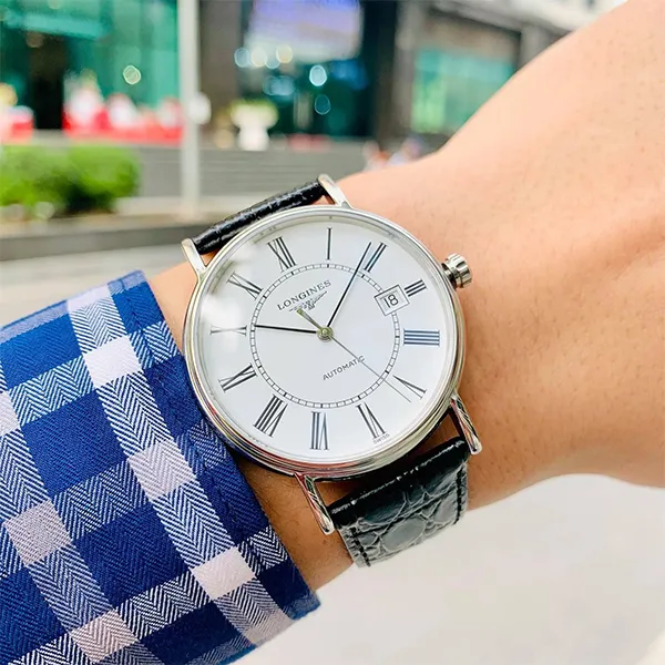 Đồng Hồ Nam Longines Prescene L4.921.4.11.2 Màu Đen Bạc - Đồng hồ - Vua Hàng Hiệu