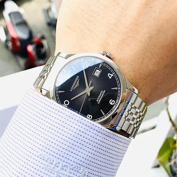 Đồng Hồ Nam Longines Record Collection L2.821.4.56.6 Màu Bạc Đen - Đồng hồ - Vua Hàng Hiệu