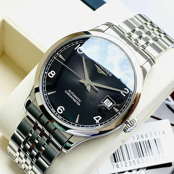 Đồng Hồ Nam Longines Record Collection L2.821.4.56.6 Màu Bạc Đen - Đồng hồ - Vua Hàng Hiệu