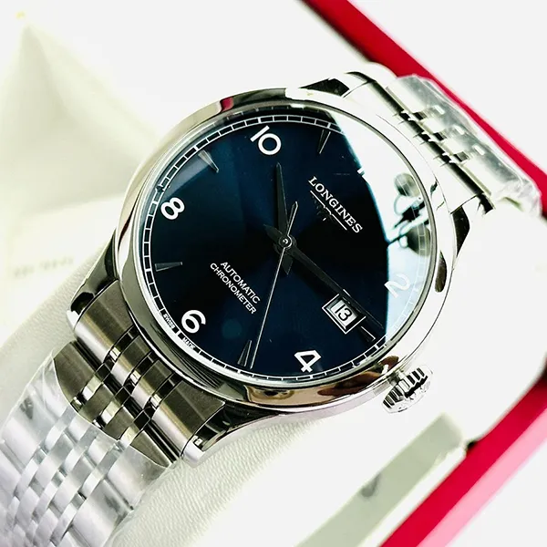 Đồng Hồ Nam Longines Record L2.820.4.96.6 Màu Xanh Bạc
