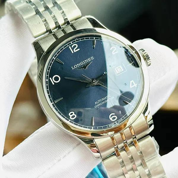 Đồng Hồ Nam Longines Record L2.820.4.96.6 Màu Xanh Bạc