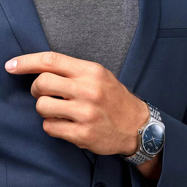 Đồng Hồ Nam Longines Record L2.821.4.96.6 Màu Xanh Bạc