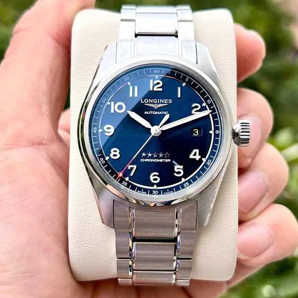 Đồng Hồ Nam Longines Spirit L3.810.4.93.6 Màu Xanh Bạc