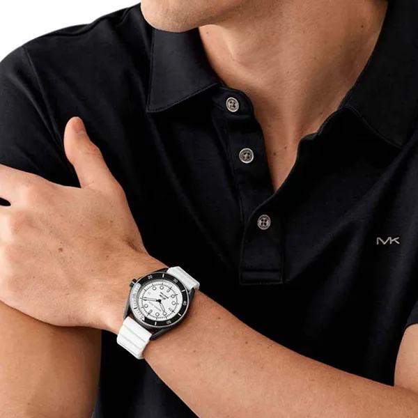 Đồng Hồ Nam Michael Kors MK9159 Maritime Analog Watch For Men Màu Trắng Đen - Đồng hồ - Vua Hàng Hiệu