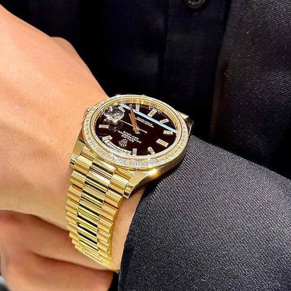 Đồng Hồ Nam Rolex Daydate 228398TBR Màu Vàng Đen - Đồng hồ - Vua Hàng Hiệu