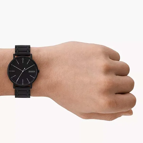 Đồng Hồ Nam Skagen Signatur Three-Hand Midnight Stainless Steel Bracelet Watch SKW6914 Màu Đen - Đồng hồ - Vua Hàng Hiệu