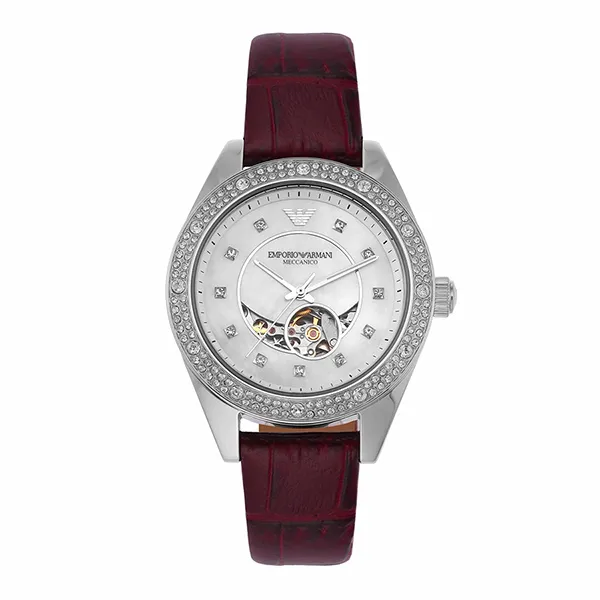 Đồng Hồ Nữ Emporio Armani Automatic Red Leather Watch AR60075 Màu Đỏ - Đồng hồ - Vua Hàng Hiệu
