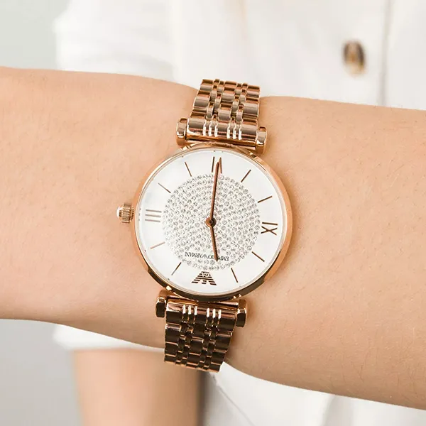 Đồng Hồ Nữ Emporio Armani Gianni T-Bar AR11244 Màu Vàng Hồng