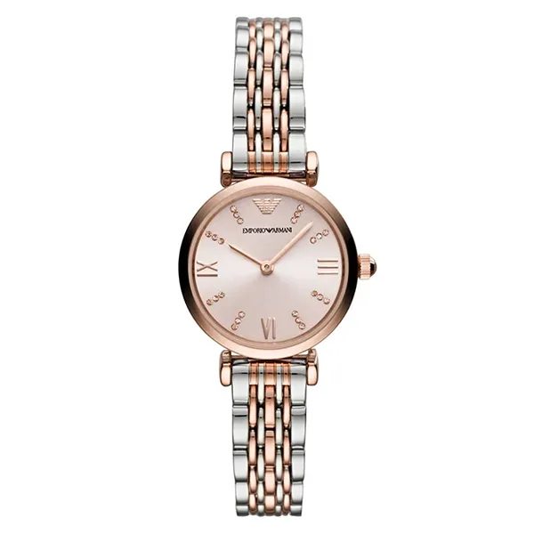 Đồng Hồ Nữ Emporio Armani Gianni T-Bar AR11223 Màu Bạc Vàng Hồng