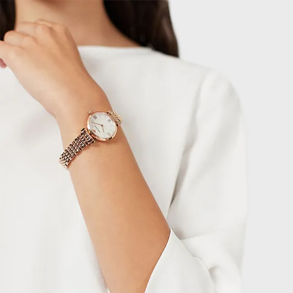 Đồng Hồ Nữ Emporio Armani Gianni T-Bar AR11316 Màu Vàng Hồng