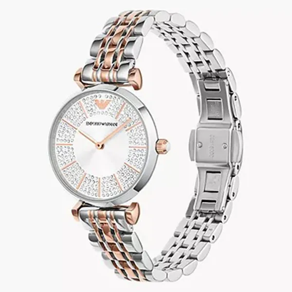 Đồng Hồ Nữ Emporio Armani Gianni T-Bar AR11537 Màu Bạc Vàng Hồng