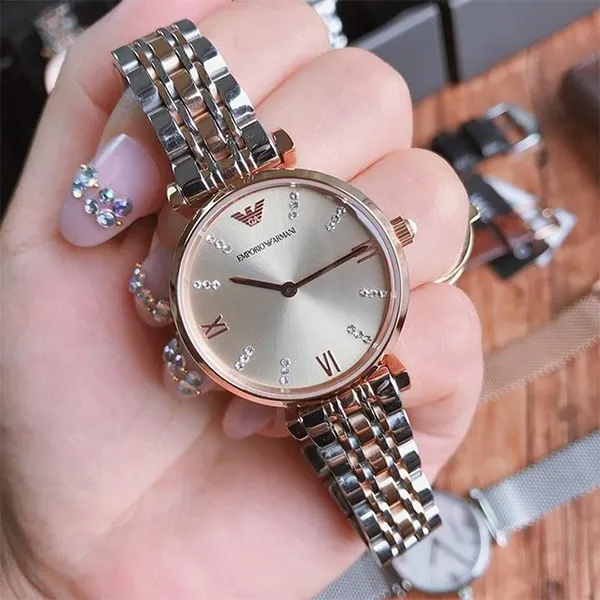 Đồng Hồ Nữ Emporio Armani Gianni T-Bar AR1840 Màu Bạc Vàng Hồng - Đồng hồ - Vua Hàng Hiệu