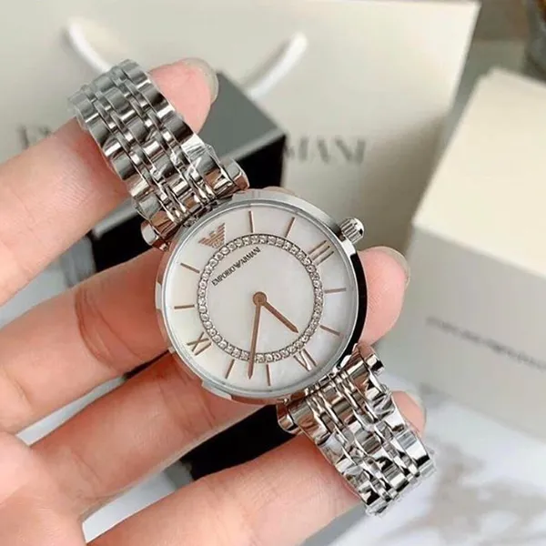 Đồng Hồ Nữ Emporio Armani Gianni T-Bar AR1908 Màu Bạc