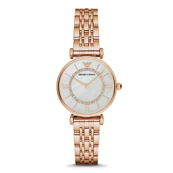 Đồng Hồ Nữ Emporio Armani Women's Rose Gold-Tone Stainless Steel Watch AR1909 Màu Vàng Hồng