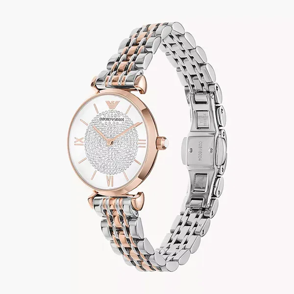 Đồng Hồ Nữ Emporio Armani Women's Two-Tone Stainless Steel Watch AR1926 Màu Vàng Hồng/Bạc