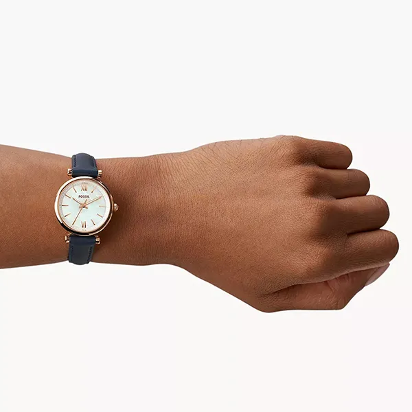 Đồng Hồ Nữ Fossil Carlie Mini Leather Watch S4502 Màu Xanh Navy - Đồng hồ - Vua Hàng Hiệu