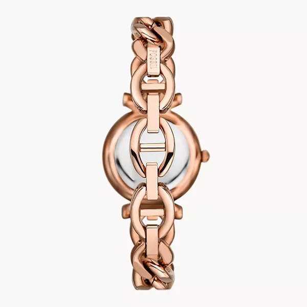 Đồng Hồ Nữ Fossil Carlie Rose Gold-Tone Stainless Steel Watch ES5330 Màu Vàng Hồng