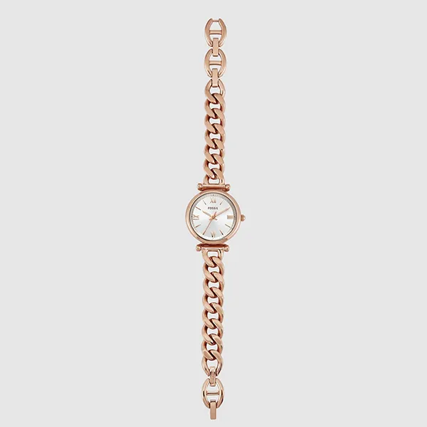 Đồng Hồ Nữ Fossil Carlie Rose Gold-Tone Stainless Steel Watch ES5330 Màu Vàng Hồng