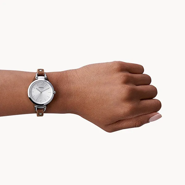 Đồng Hồ Nữ Fossil Georgia Leather Strap Watch ES3060 Màu Nâu - Đồng hồ - Vua Hàng Hiệu