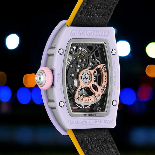 Đồng Hồ Nữ Richard Mille RM 07-01 Coloured Ceramic Lavender Màu Tím Vàng