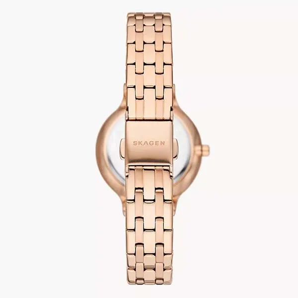 Đồng Hồ Nữ Skagen Anita Lille Three-Hand Rose Gold Stainless Steel Bracelet Watch SKW3128 Màu Vàng Hồng