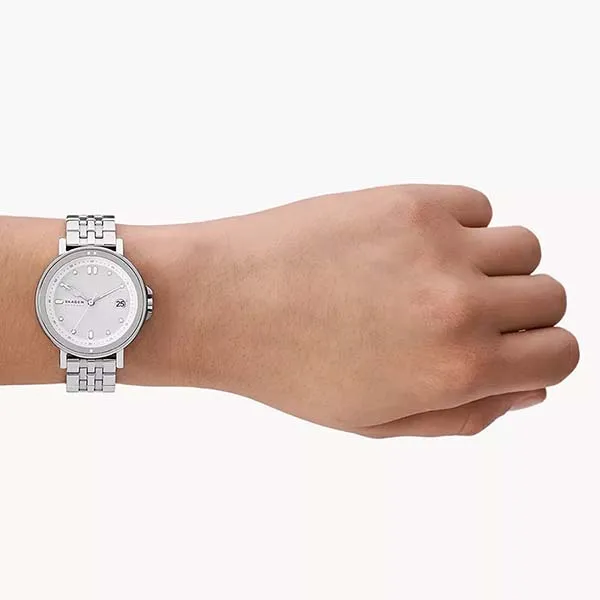 Đồng Hồ Nữ Skagen Signatur Lille Sport Three-Hand Date Silver Stainless Steel Bracelet Watch SKW3134 Màu Bạc - Đồng hồ - Vua Hàng Hiệu