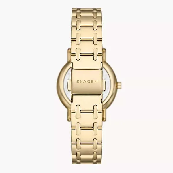 Đồng Hồ Nữ Skagen Signatur Lille Two-Hand Gold Stainless Steel Bracelet Watch SKW3124 Màu Vàng Gold