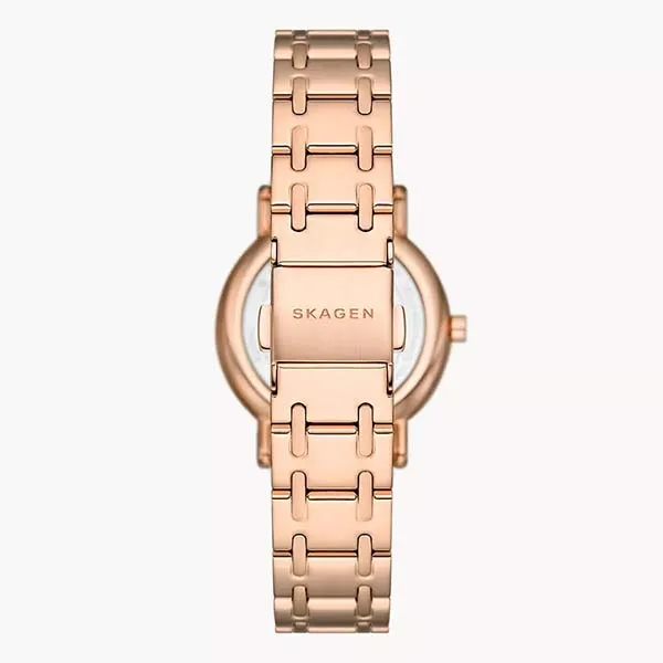Đồng Hồ Nữ Skagen Signatur Lille Two-Hand Rose Gold Stainless Steel Bracelet Watch SKW3125 Màu Vàng Hồng