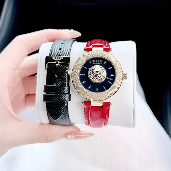 Đồng Hồ Nữ Versace Versus Wristwatch Brick Lane VSP645321 Leather Màu Đỏ Vàng