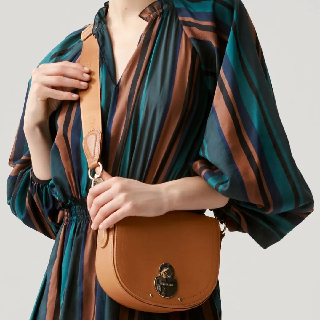 Longchamp Cavalcade Leather Crossbody Bag in Brown