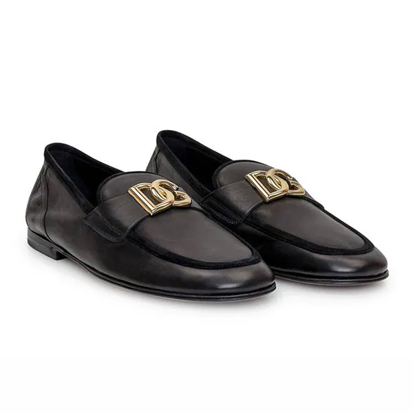 Giày Lười Nam Dolce & Gabbana D&G Plume Loafer Black Màu Đen Size 40