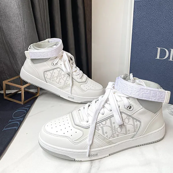 Giày Sneaker Nam Dior B27 High ‘Dior Oblique Galaxy White’ Màu Trắng Size 41 - 3