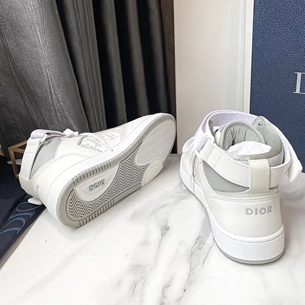 Giày Sneaker Nam Dior B27 High ‘Dior Oblique Galaxy White’ Màu Trắng Size 41 - 4