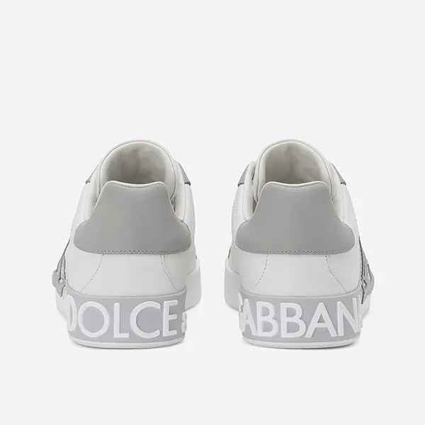 Giày Thể Thao Nam Dolce & Gabbana D&G Calfskin Portofino Sneakers CS1772AT38989642 Màu Trắng Xám Size 40.5