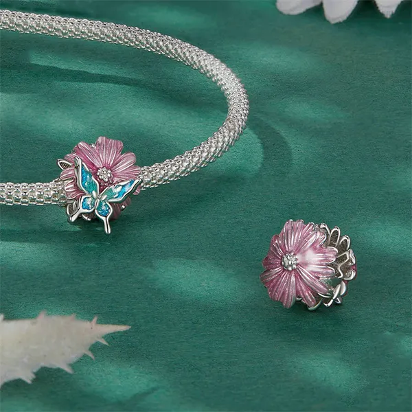 Hạt Vòng Charm Nữ Lili Jewelry Đính Đá CZ Daniela LILI_087087 Màu Hồng Phối Xanh