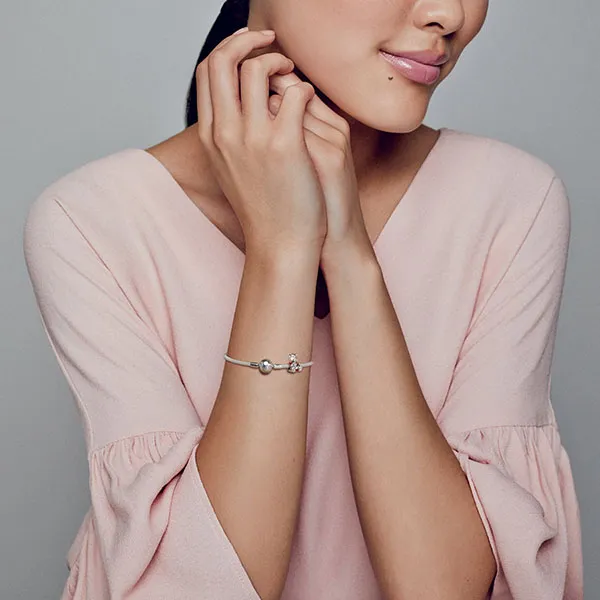 Hạt Vòng Charm Pandora Christmas Teddy Bear Silver With Red And White Enamel 797564ENMX Màu Bạc Phối Đỏ