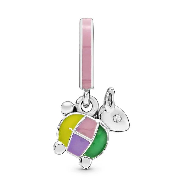 Hạt Vòng Charm Pandora Rabbit Lantern Silver Dangle With Clear Cubic Zirconia, Pink, Purple, Green, Yellow Enamel 797603ENMX Phối Màu - 3