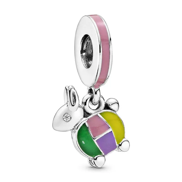 Hạt Vòng Charm Pandora Rabbit Lantern Silver Dangle With Clear Cubic Zirconia, Pink, Purple, Green, Yellow Enamel 797603ENMX Phối Màu - 2