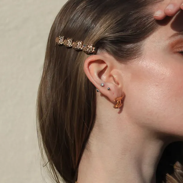Kẹp Tóc Versace Medusa Head Hair Clip 7673 Màu Vàng