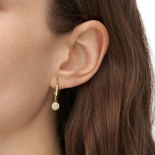 Khuyên Tai Nữ Fossil Sadie Hoop Earrings JF04546710 Màu Vàng Gold - 4
