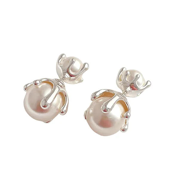 Khuyên Tai Nữ Kya Jewel Elegant Pearl PE16-T Màu Bạc