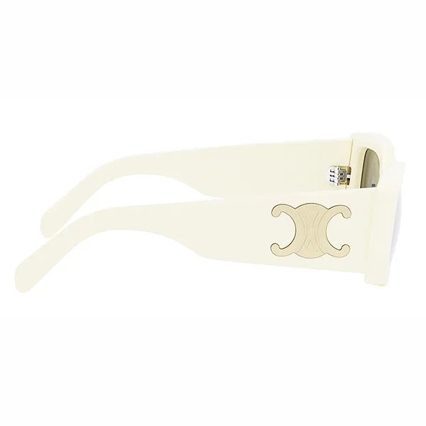 Kính Mát Celine Triomphe CL40282U 25A Rectangle Sunglasses Màu Trắng Kem
