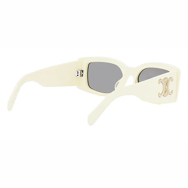 Kính Mát Celine Triomphe CL40282U 25A Rectangle Sunglasses Màu Trắng Kem