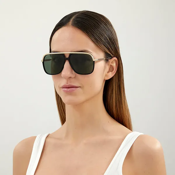 Kính Mát Gucci Sunglasses GG0200S-001 57mm Màu Xanh Green