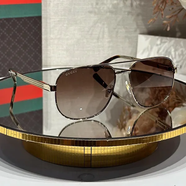 Kính Mát Nam Gucci Sunglasses GG1223S 003 Màu Nâu Vàng