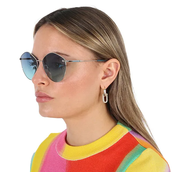 Kính Mát Nữ Calvin Klein CK Silver Sunglasses CKJ22202S-040 Màu Bạc Xanh - Kính mắt - Vua Hàng Hiệu