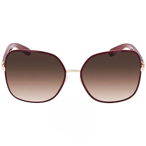 Kính Mát Nữ Salvatore Ferragamo Bordeaux Gradient Square Ladies Sunglasses SF150S 728 59 Màu Nâu Đỏ - Kính mắt - Vua Hàng Hiệu