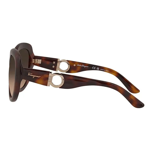 Kính Mát Nữ Salvatore Ferragamo Brown Oval Ladies Sunglasses SF727S 214 53 Màu Nâu - Kính mắt - Vua Hàng Hiệu