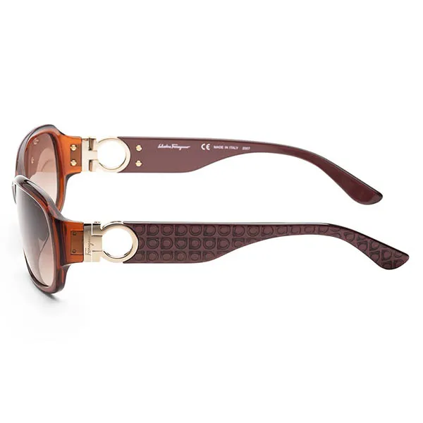 Kính Mát Nữ Salvatore Ferragamo Fashion 59mm Crystal Brown Sunglasses SF608SA-5916210 Màu Nâu - Kính mắt - Vua Hàng Hiệu