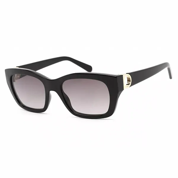 Kính Mát Nữ Salvatore Ferragamo Grey Square Ladies Sunglasses SF1012S 001 53 Màu Đen